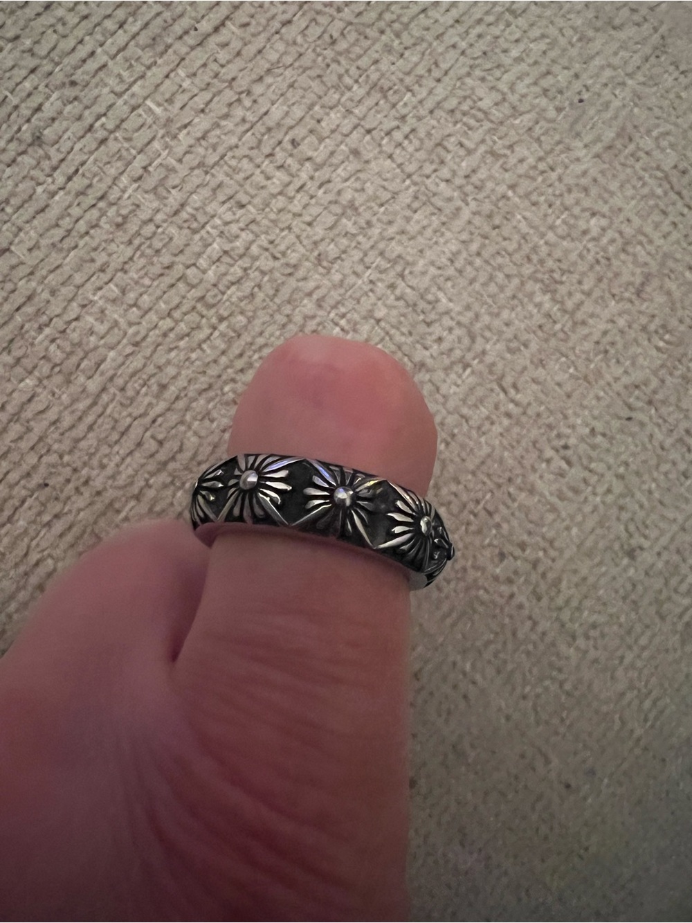 Boutique Gothic Star Motif Band Ring Size 9